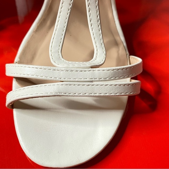 Le Château White Strappy Sandals EU38 Summer Wedding Prom 4in Heels - Picture 10 of 13